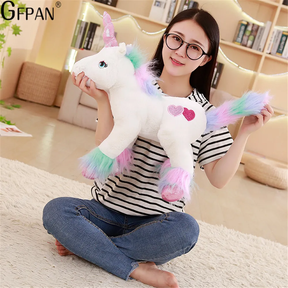 1PC 40cm White Unicorn Plush Toys low Price Stuffed Animal Soft Doll Home Decor Children Photo Props Birthday Gift For Kids