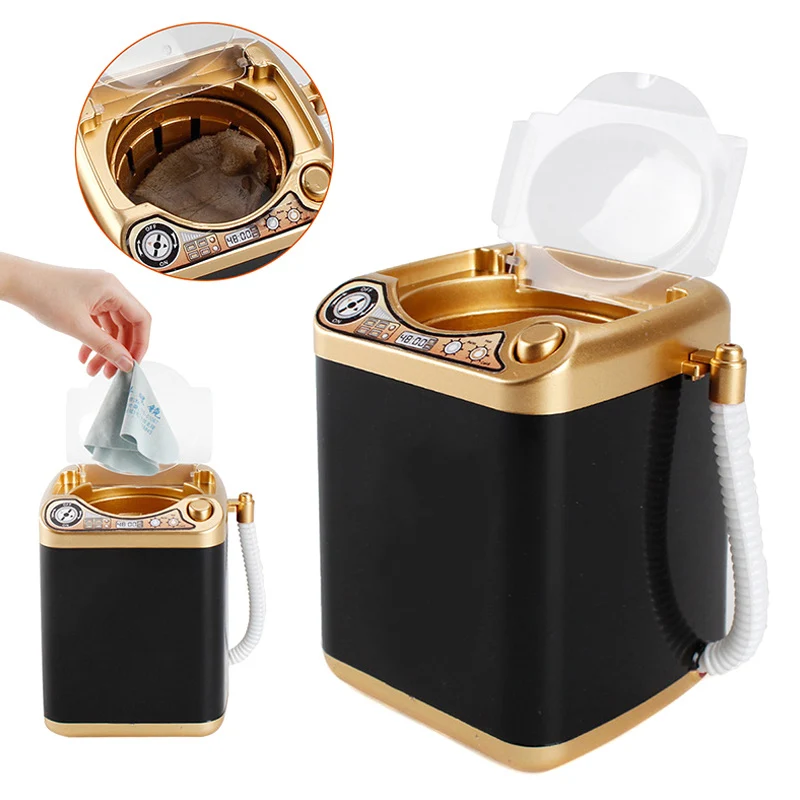 Multifunction Gold Blender Washing Machine Kids Washing Machine Toy Beauty Sponge Brushes Makeup Brush Cleaning Electric Washer