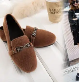 

2018 new plus velvet padded cotton shoes, one pedal, flat bottom, wild rhinestones.