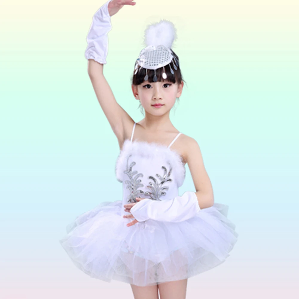 

2018 New Ballet Dance Dress For Girl Squins Professional Ballet Tutu Classical Ballet Costumes 3pieces Dress+Hand-Sleeve+Scarf