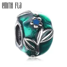 Emith FLA 100% 925 3D hoja encanto Cuentas Fit original pulseras europeas y Colgantes DIY joyería que hace