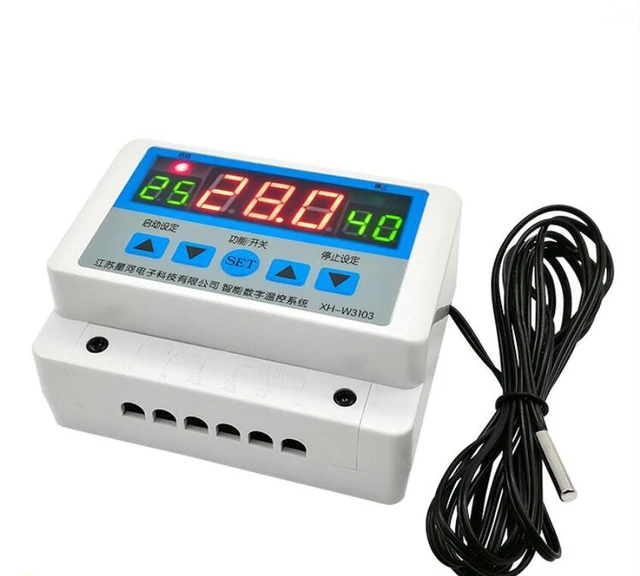Thermostat numérique AC 220V DC 12V 24V, 30A, contrôleur de température,  interrupteur de contrôle mural, Max 6600W W3103