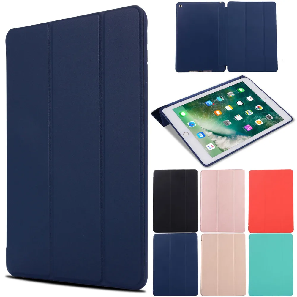 

For iPad 9.7 inch 6th 5th Generation 2017 2018 Case Air 1 Air 2 Cover Magnetic Folding Stand PU Leather Smart Silicone Case