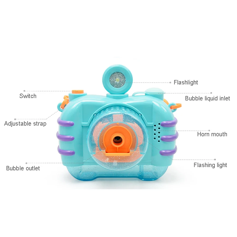 Funny Electric Magic Bubble Blower Machine Cartoon Camera Automatic Bubble Maker With Light Music For Child Kids Outdoor Toys  (9)