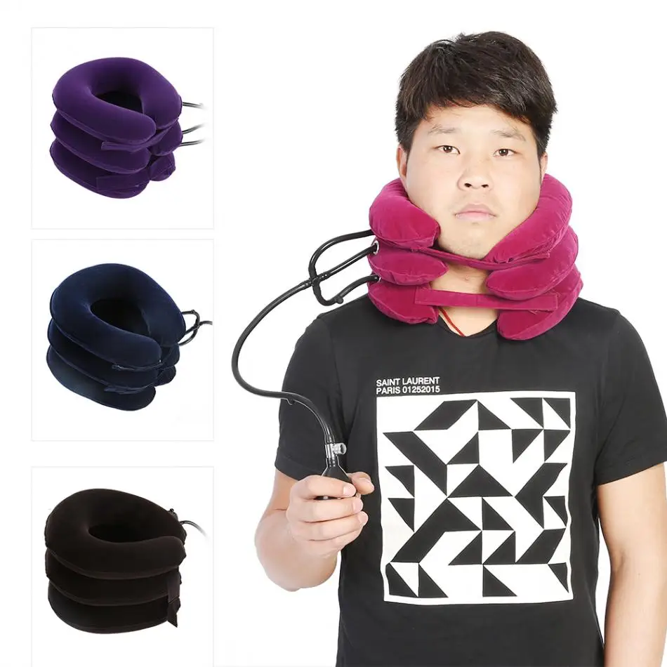 

Inflatable Neck Vertebra Stretcher Brace Portable Lightweight U-Shape Cervical Neck Stretcher Traction Device Pain Relief Collar