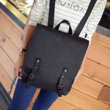 vintage high quality nubuck leather women square cover backpack Korean style female school backpack Travel Backpack