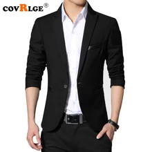 Covrlge модный мужской блейзер деловой повседневный мужской Костюмный пиджак брендовая одежда Slim Fit Мужское пальто плюс размер 4XL 5XL MWX016