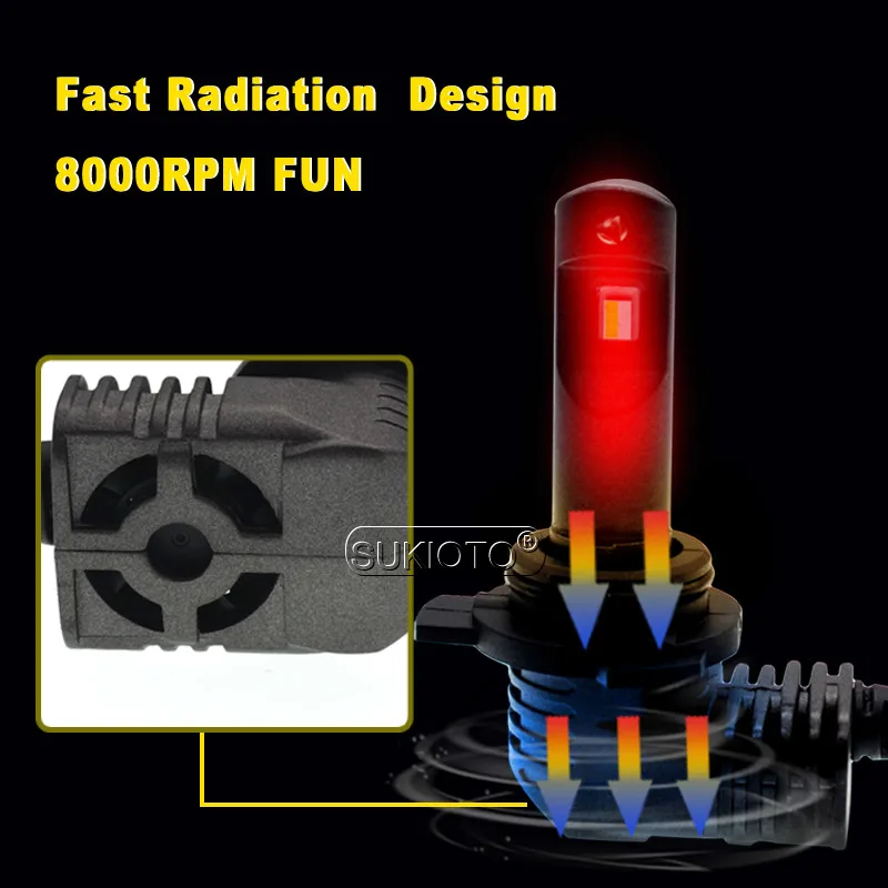 SUKIOTO 2 шт. размер HIR2 9012 светодиодные фары 35 Вт яркий светодиодный автомобильный передний свет для RAV4 PAJERO Lewin Высокий Низкий 9012 5200LM