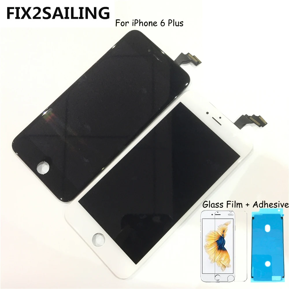 

FIX2SAILING 100% Grade AAA LCD Display Touch Screen Digitizer Assembly Replacement For Apple iPhone 6 Plus +Glass Film +Adhesive