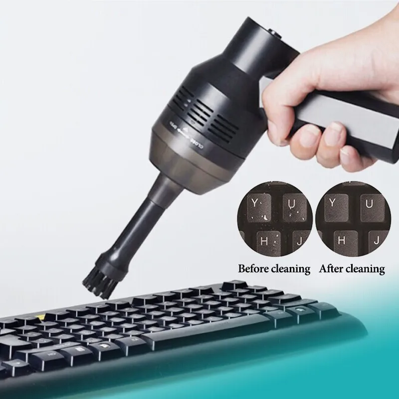 Cordless Mini Computer USB Keyboard Vacuum Cleaner Dust Hair Portable