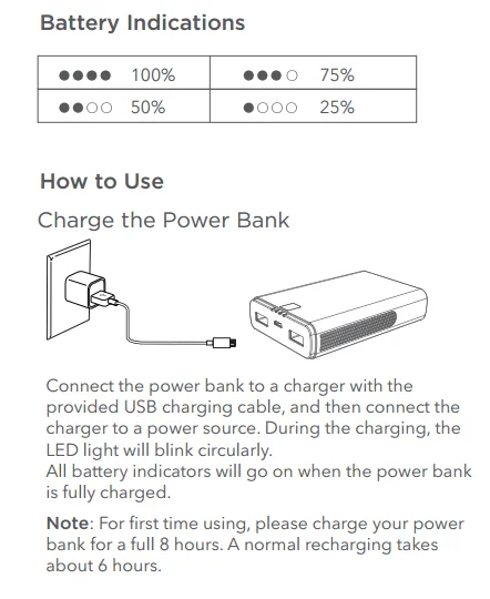 Easyacc внешний аккумулятор 11000 мАч двойной USB портативный внешний аккумулятор зарядное устройство для мобильных телефонов iPhone Xiaomi huawei