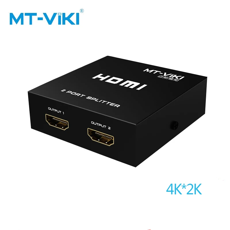 

MT-VIKI 2-port HDMI Splitter Sharer HDMI screen 1 in 2 out 2 displays simultaneously 4K*2K 3D Monitor TV use MT-SP102M
