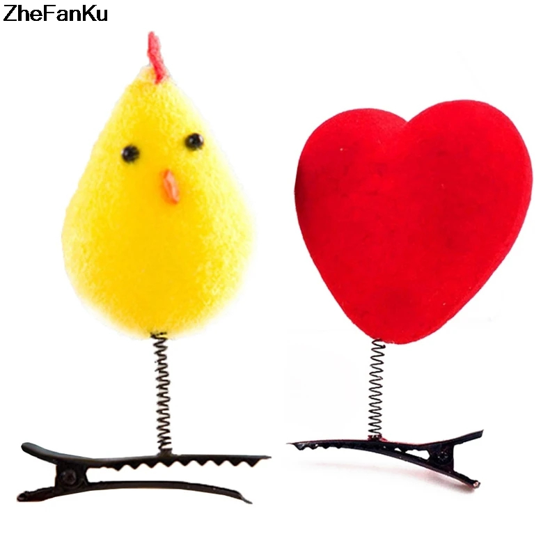 Novelty Cute Korean Women Girls Hair And Red Love Heart Clip Headband Hairpins Yellow Hair Accessories Duck Barrettes Hair Jewelry Aliexpress