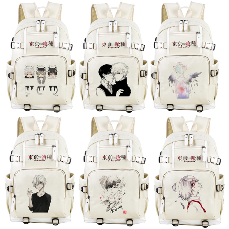 Tokyo Ghoul Kaneki Ken бежевая сумка для книг рюкзак ноутбука путешествий школьная