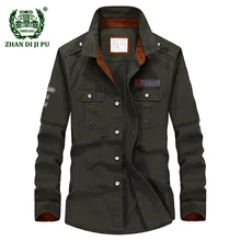 Весенние военные мужские M-5XL больших размеров, повседневные брендовые армейские зеленые рубашки, мужские осенние рубашки из хлопка afs jeep цвета хаки с длинным рукавом
