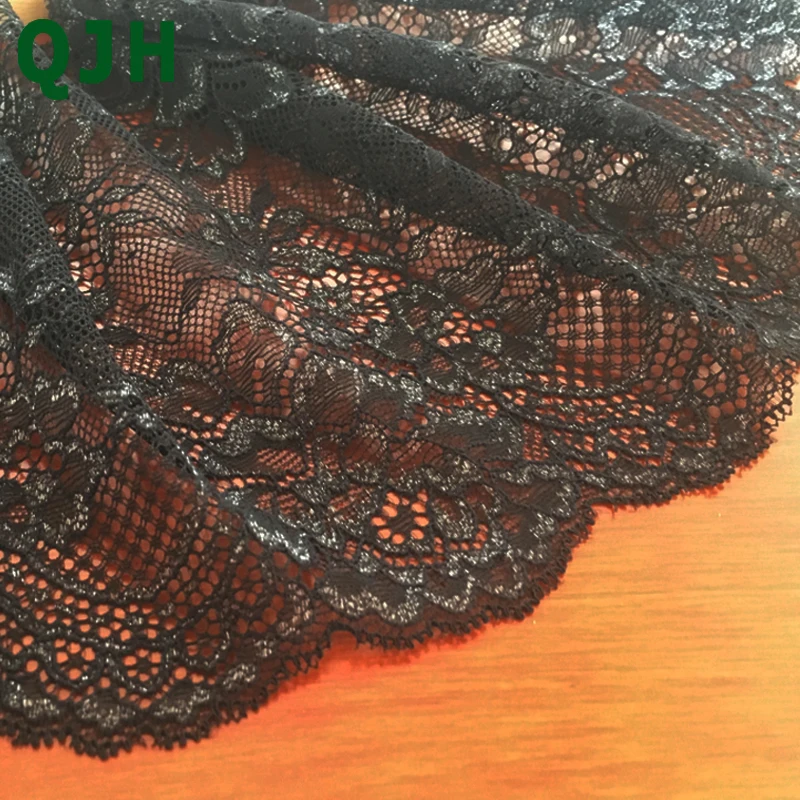 

QJH 18.5cm width elastic lace elastic sewing ribbon guipure lace trim or fabric warp knitting DIY Garment Accessories TL139