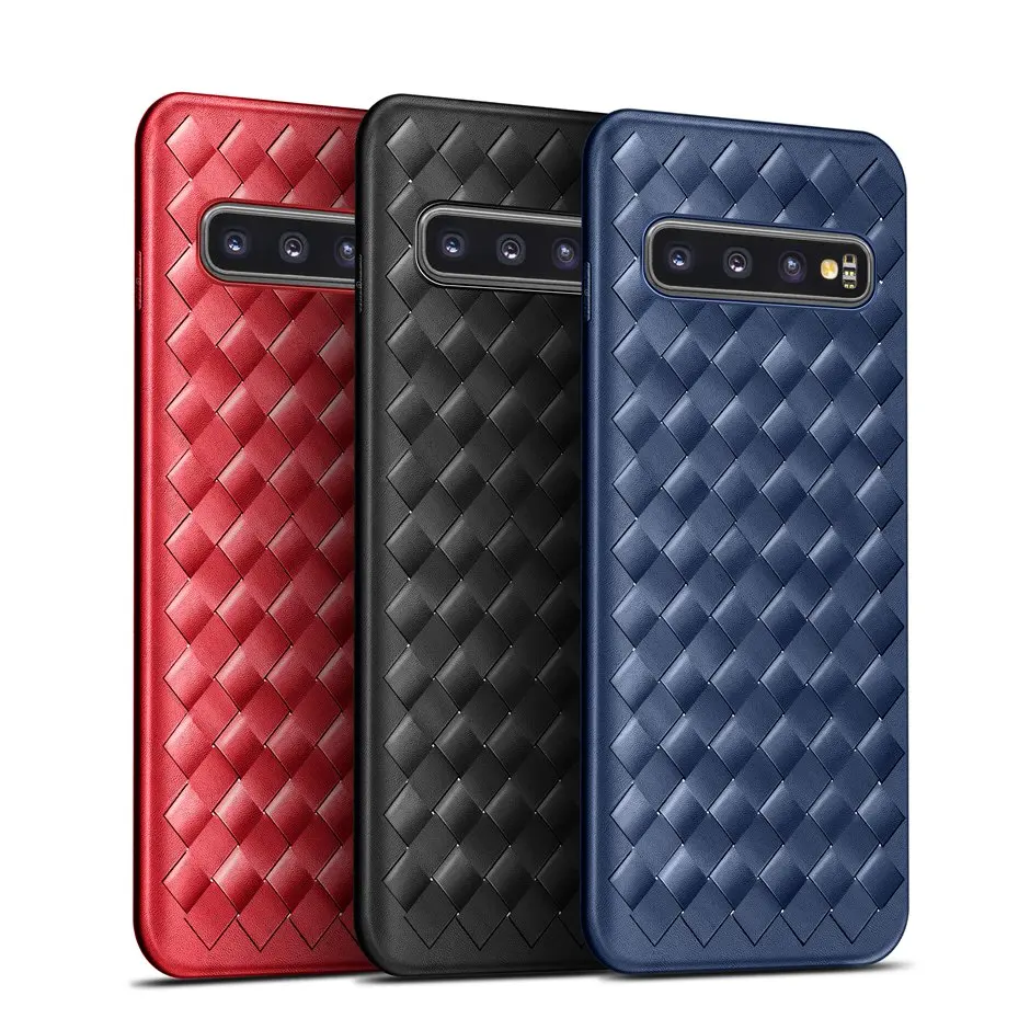 

For Samsung Galaxy S10 Plus Case Luxury Ultra Thin Grid Soft Silicone Cover Phone Case For Samsung S10 S10E S 10 Plus Back Cover