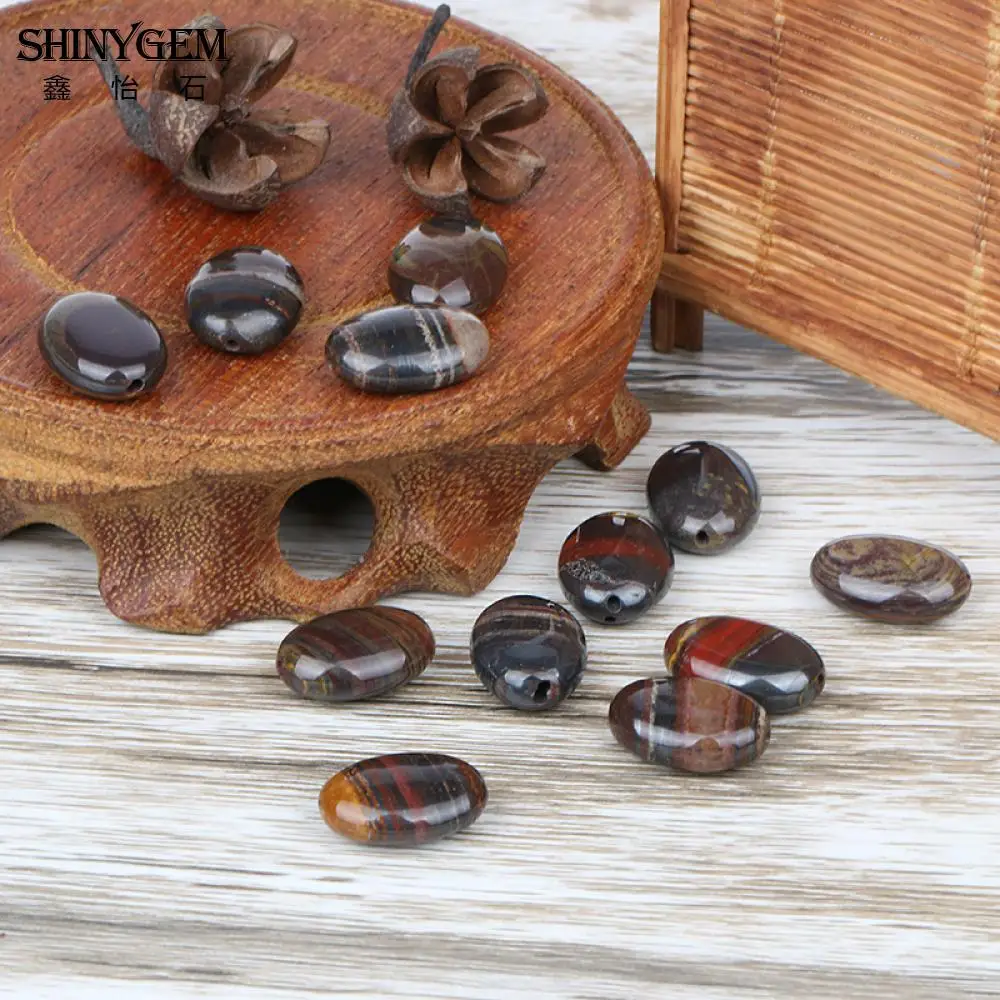 ShinyGem 13*18 мм камень тигровый глаз бусины Гладкие Овальные Синие красный оптовая