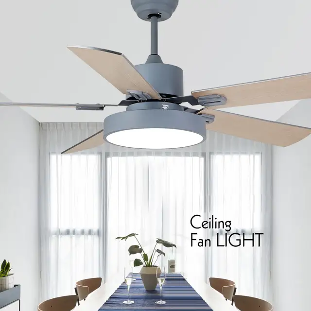 Modern Industrial Ceiling Fan Light With Led Light Kit And Remote