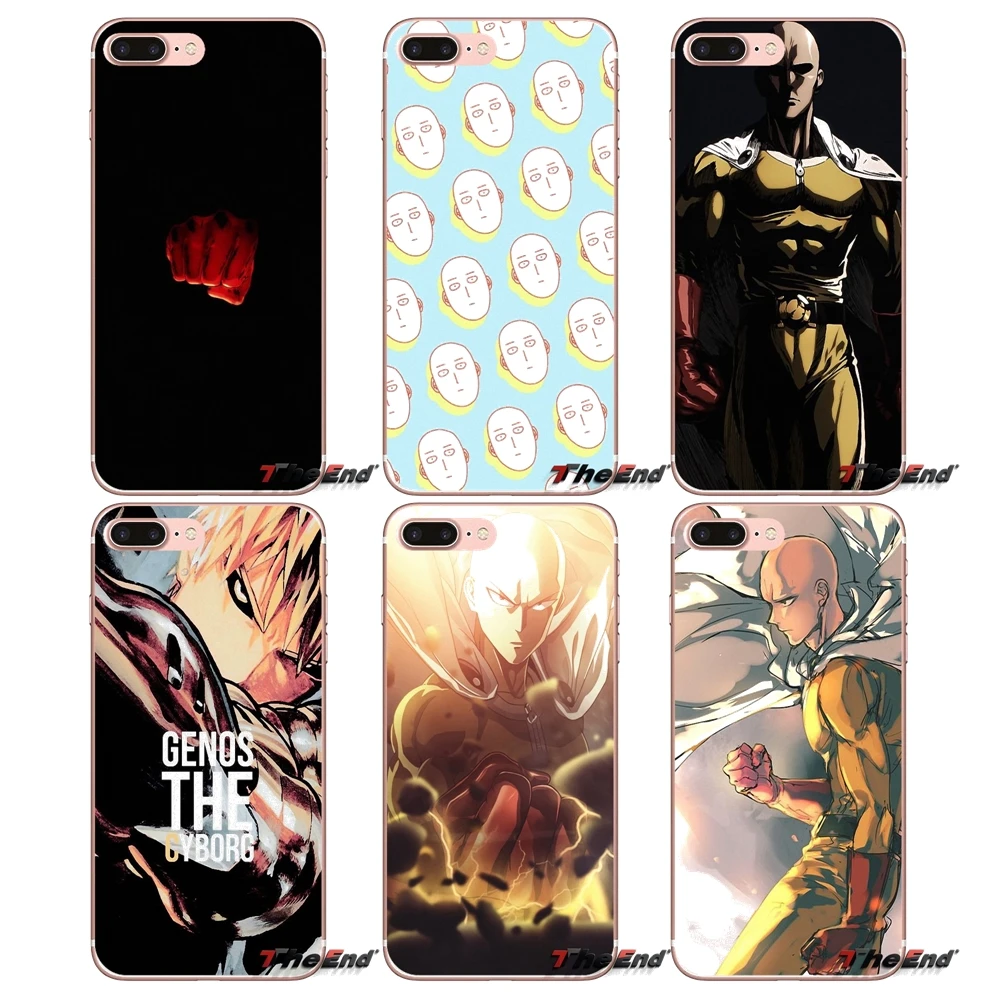 Мягкий чехол для iPhone X 4 4S 5 5S 5C SE 6 6S 7 8 Plus Samsung Galaxy J1 J3 J5 J7 A3 A5 2016 2017 Strong Japan Anime One Punch Man |
