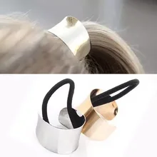 Металлические манжеты для волос, держатели для конского хвоста, эластичные резинки для волос для девочек, позолоченные и посеребренные ювелирные изделия для волос, аксессуары для женщин