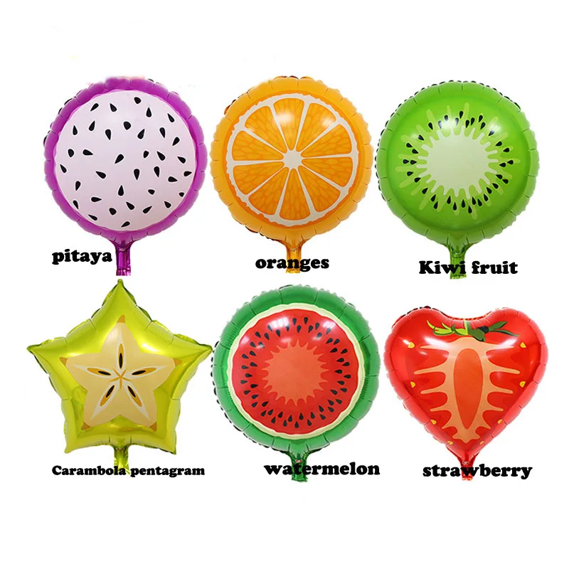 

New arrival Pitaya/orange/kiwi fruit carambola/watermelon/strawberry fruit balloon Birthday party decoration balloon HOT SALE