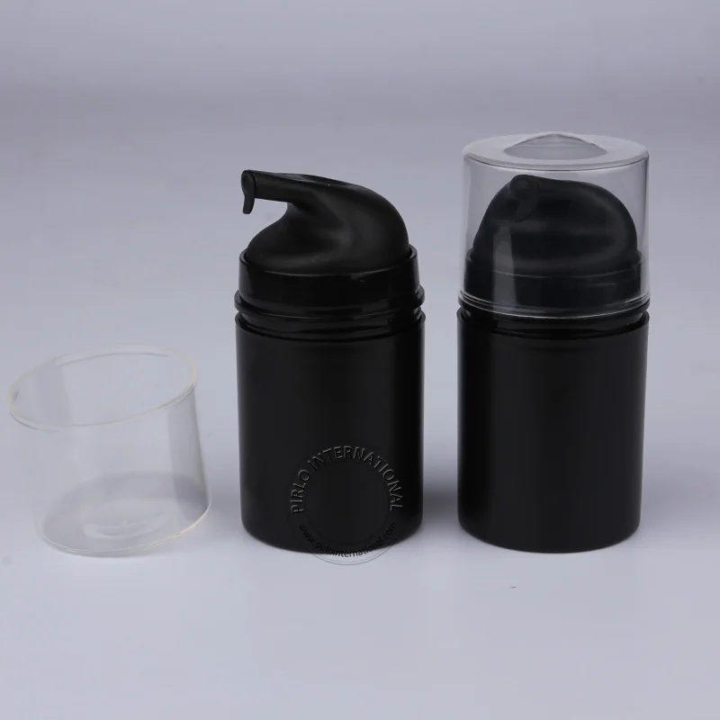 Высокое качество 50 мл Пластик кнопки на лосьон бутылку с насосом, 50cc Черный одноразовые косметические контейнеры 40 шт./лот