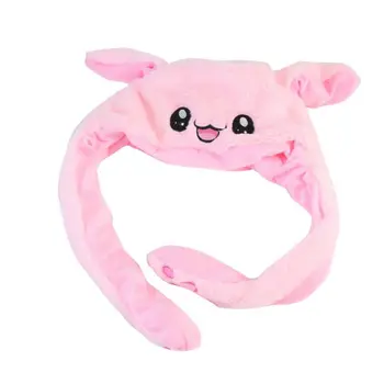 

Baby Girls Luminous Hats Velvet Plush Luminous Moving Rabbit Ears Hat Fluffy Cute Rabbit Hat Press the Paw Ears will Move