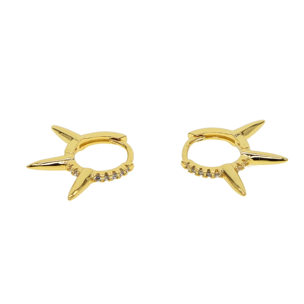 Cz Спайк очаровательные серьги-кольца золотого цвета модные женские подарок для девочек элегантные шикарные мини Обручи Свадебные помолвки крошечные серьги