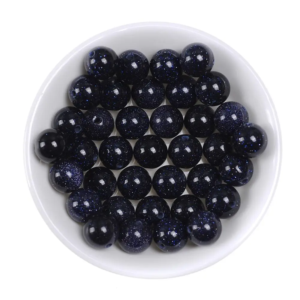 

Blue SandStone Round Selectable Size 2-12mm Natural Stone Spacer Loose Strand Beads for Jewelry Making DIY Bracelet Necklace