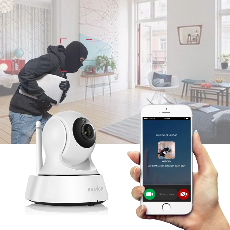SANNCE IP Camera Wireless 720P IP Security Camera WiFi IP Security Camera Baby Monitor Security Camera Easy QR CODE Scan Connect