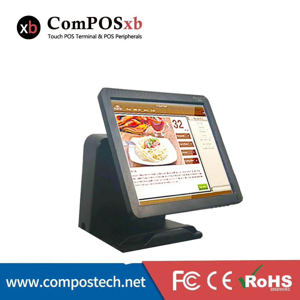 Pos Desktop Retail 15 Inch Touch Screen Pos Terminal With Customer Display White/Black Color For Options