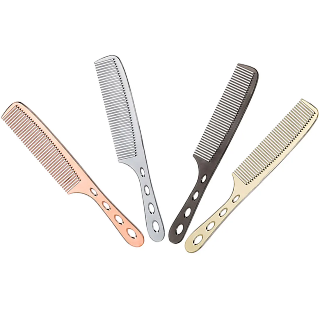 1PC Metal Aluminum Steel Ultra thin Antistatic Barbers Comb Brush Professional Salon Hair