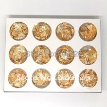 Золотой дизайн ногтей Фольга хлопья лист набор для ложных