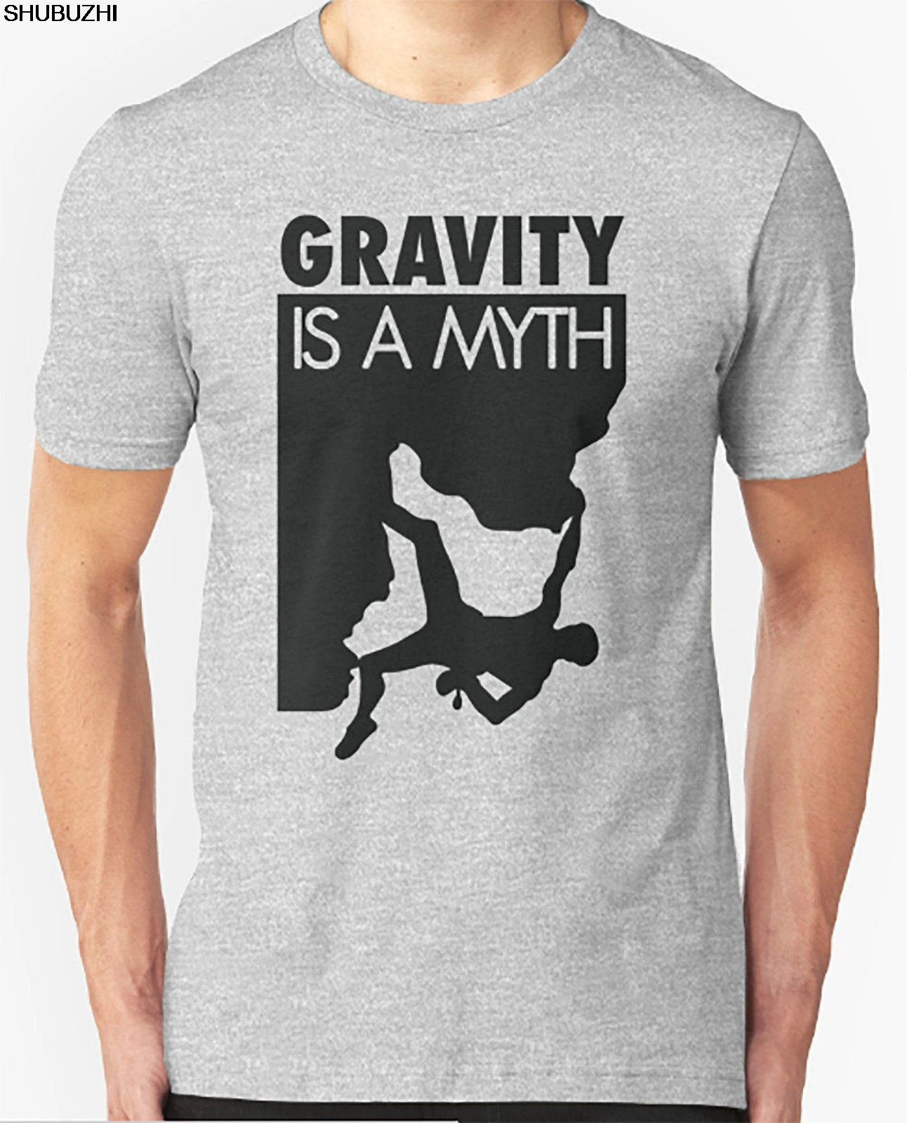 GRAVITY IS A MYTH TSHIRT ROCK CLIMBING ABSEILING