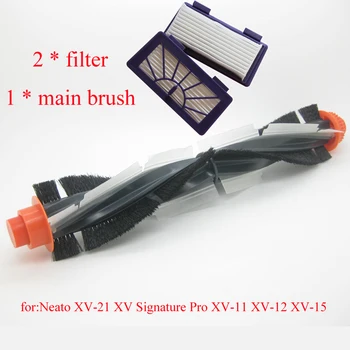 

1 pcs main brush+2*Filter Replacement for Neato XV-21 XV-11 XV-12 XV-15 XV-14 XV Signature Pro Vacuum Cleaner Parts