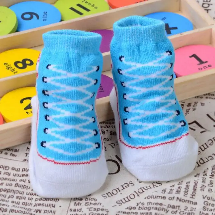 1 пара, осенне-зимние хлопковые носки для младенца, мягкие нескользящие носки для новорожденных мальчиков и девочек от 0 до 12 месяцев EDF88