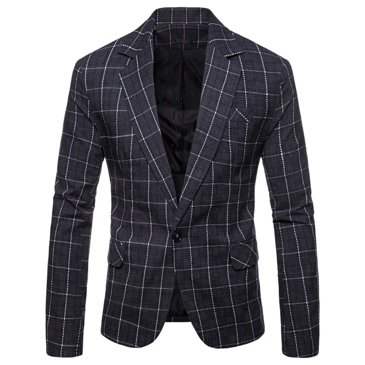 

Spring Autumn New Arrival Men's Brand Plaid Suit Jacket Clothing Men Blazer Fashion Slim Male Suits Casual Blazers European Size
