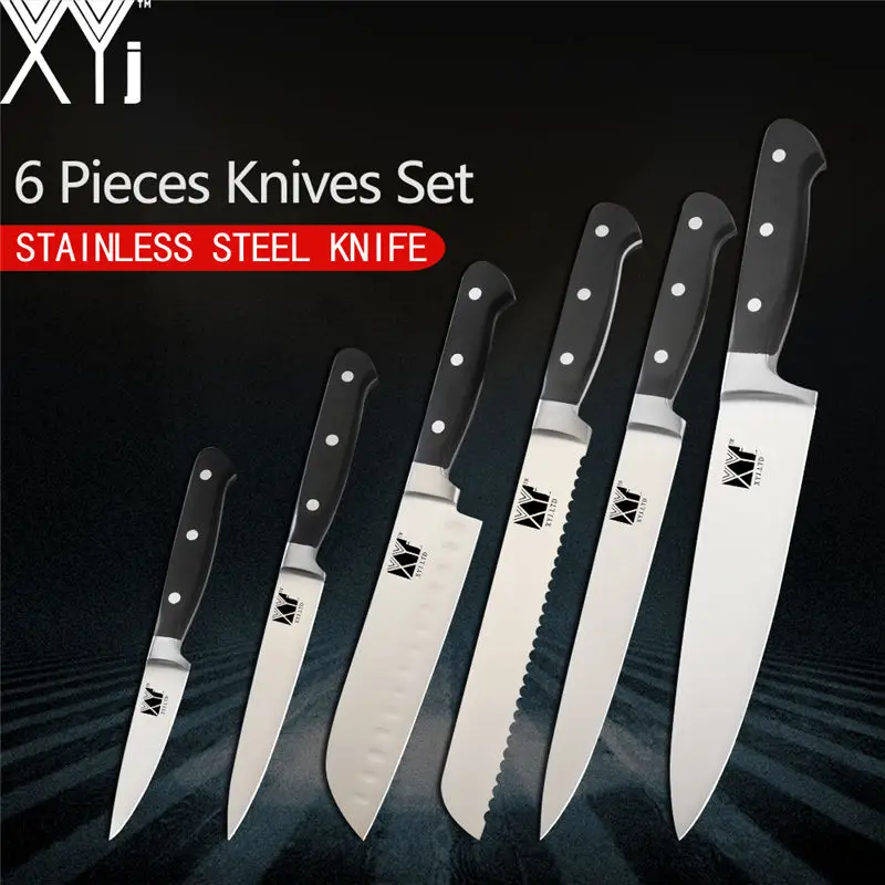 

XYj Sharp Stainless Steel Knife 8" Slicing Chef Bread 7" Santoku 5" Utility 3.5" Fruit Kitchen Knives Multi-Purpose Kitchen Tool