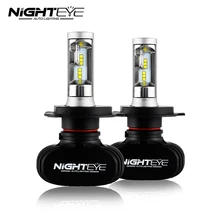 NIGHTEYE H4 LED Headlight Bulb CSP Chips Automobiles Teadlights 50W Set 8000lm 6500K H4 Car Led Headlamp DRL Fog Lamps