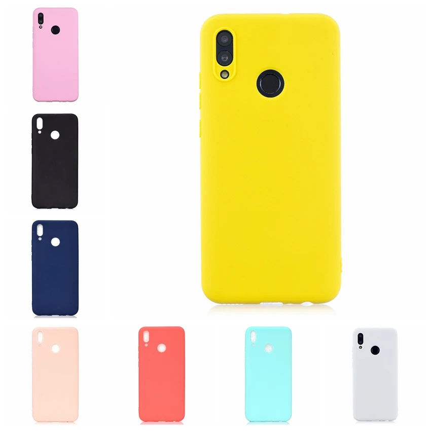

Candy Color Phone Case For Coque Hawei P Smart 2019 Soft Silicon TPU Back Cover Cases For Etui Huawei Honor 10 Lite Back Cover