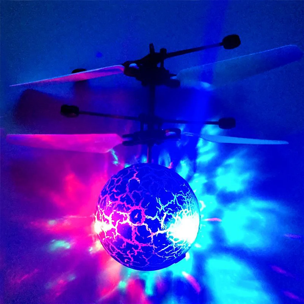 RC летающий шар светящийся Электронный Детский инфракрасный индукционный контроль игрушки светодио дный светодиодный свет мини пульт