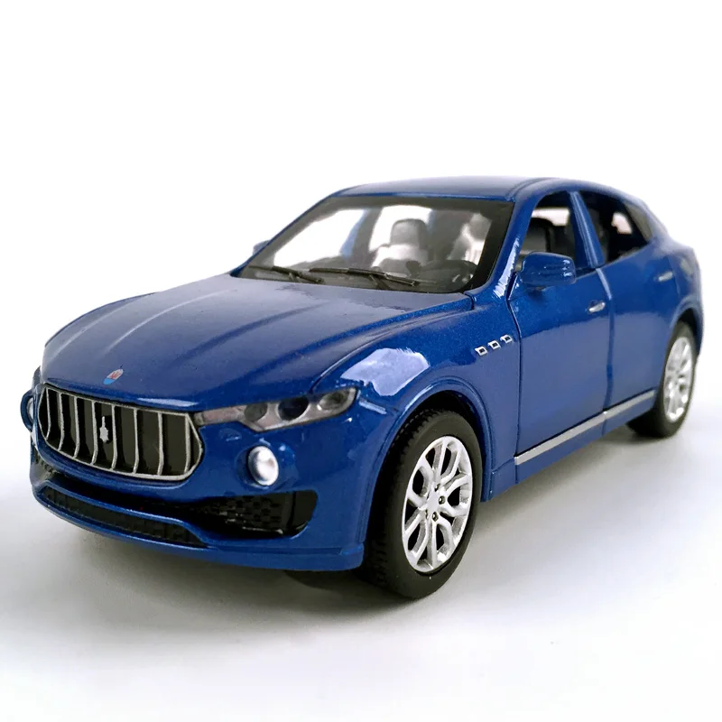 1:32 Масштаб литой автомобиль Maserati Levante SUV модель автомобиля со звуком и светильник подарок на день рождения игрушка для мальчика - Цвет: Синий