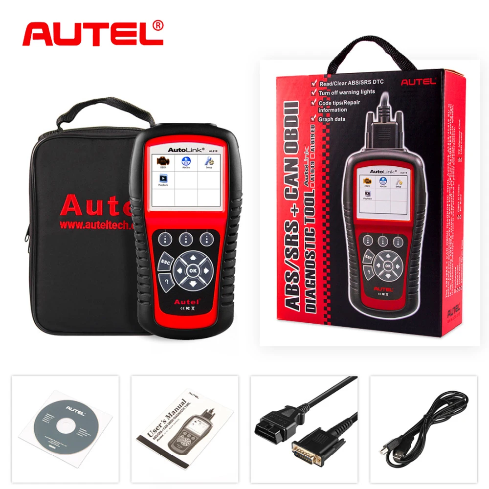Autel Autolink AL619 OBD2 Scanner Car Diagnostic Tool Scanner Car Code Reader Automotive Tool Scanner with ABS/SRS Autel Autolink AL619 OBD2 Scanner Car Diagnostic Tool Scanner Car Code Reader Automotive Tool Scanner with ABS/SRS