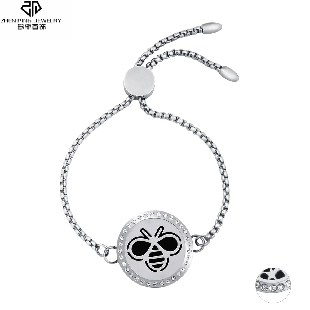 

Trendy Aromatherapy Diffuser Essential Oil Locket Bracelet Stainless Steel Magnetic Locket Perfume Diffuser Bracelets