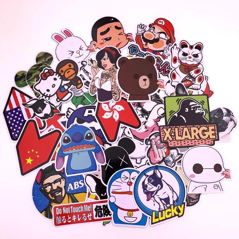 

40PCS many waterproof Decal stickers with day suitcase motorcycle electric car refrigerator computer and other decoration