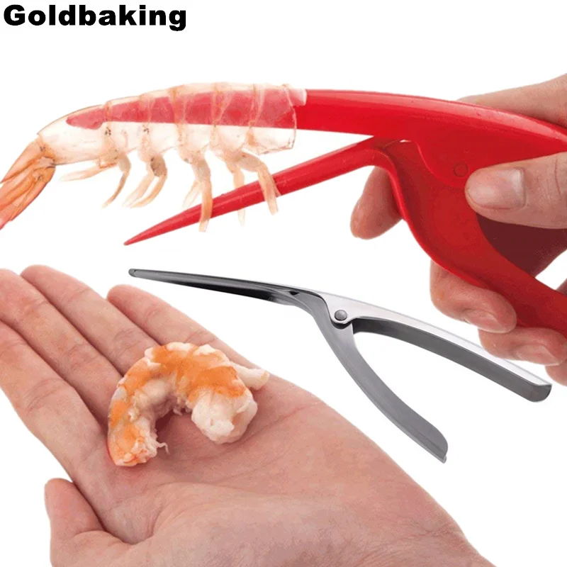

Goldbaking Stainless Steel Shrimp Deveiner Peeler knife Plastic Shrimp Peeler