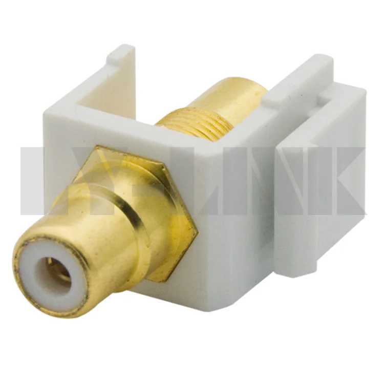 

keystone RCA audio connector with white color