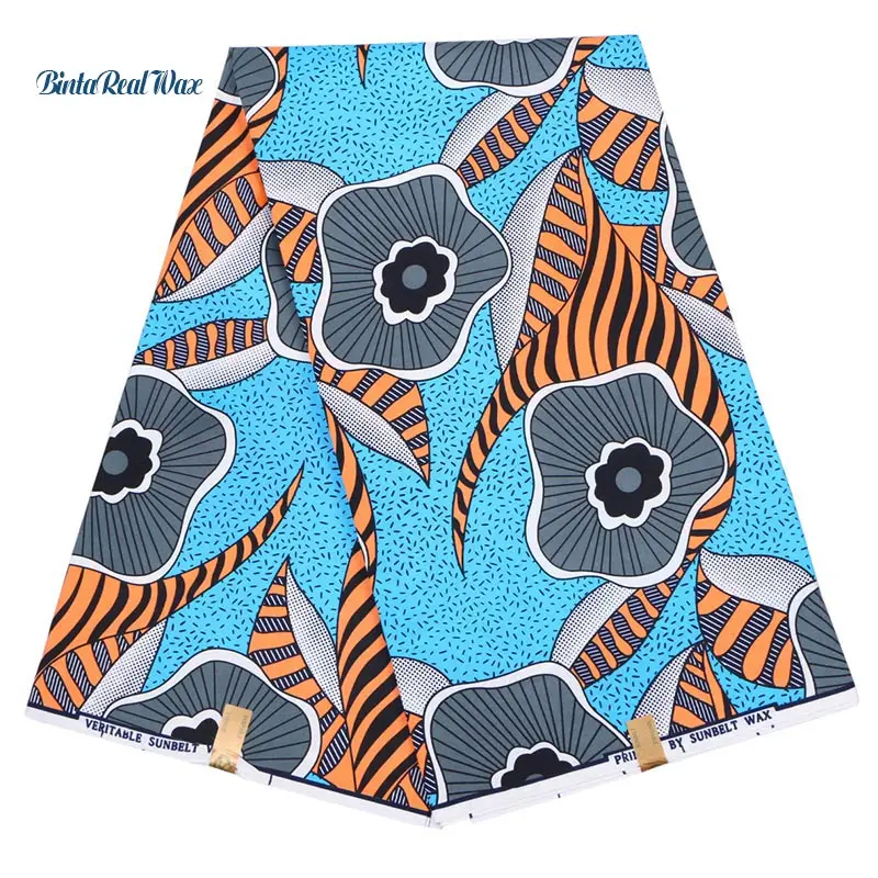 

100% Polyester dutch Wax Hollandais African Fabric 6 yard Wax Prints Ankara Fabric for Party Dress Tissu African FP6127