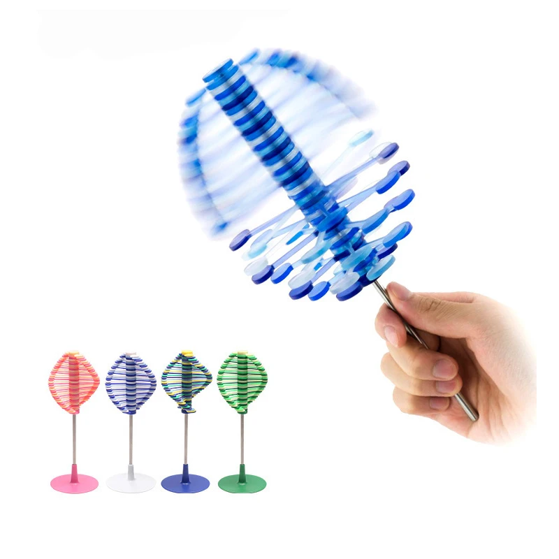 

Funny Fidget Toy Rotating Lollipop Wooden Magic Wand Stress Reliever Toy Creative Art Fidget Spinner Children Adult Desktop Toy
